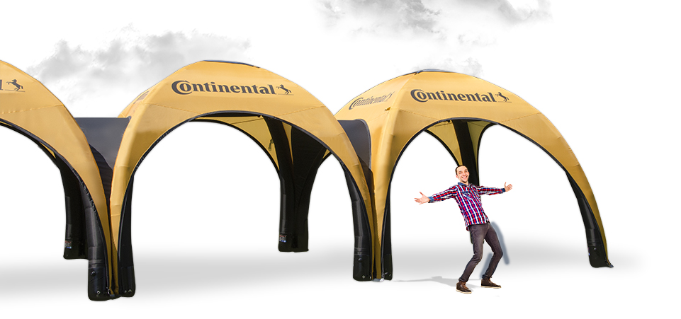 7_connectible_adv Connectible and customizable inflatable event tents from AXION